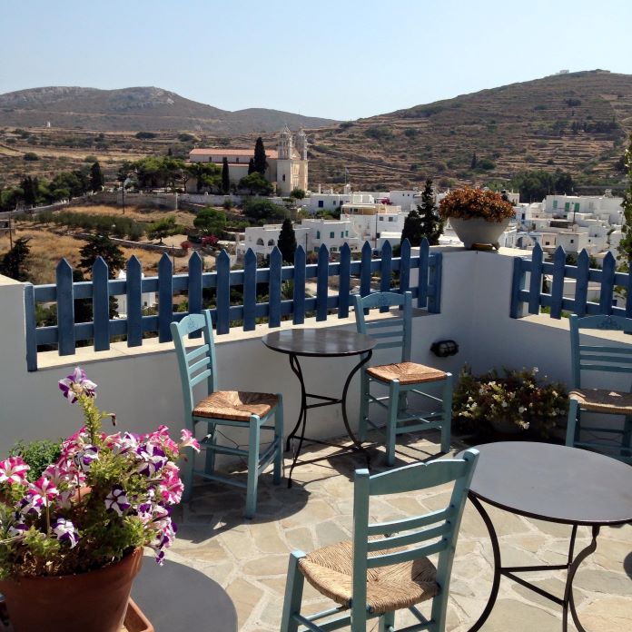 Paros, hilltop village, Greek Islands, Greece, Cyclades