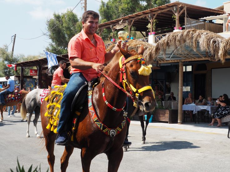 Santorini, Black Beach, Perissa, horses, Greek Islands, Greek culture, Greece