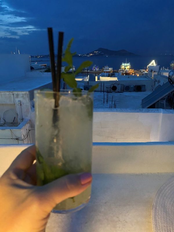 Rooftop bar, Naxos Town, Greek Islands, Cyclades, Greece