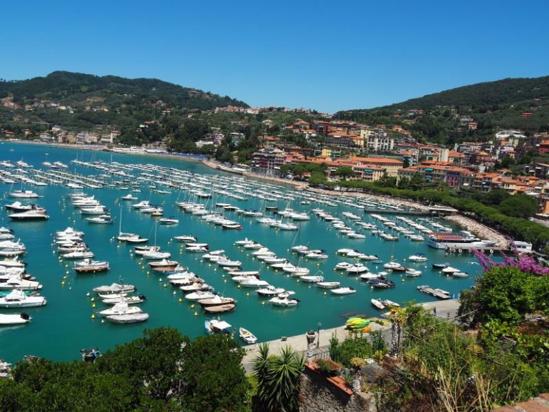 Cinque Terre coastline, Italy, sailing day, 