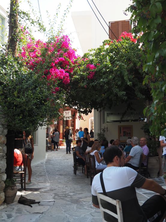 Naxos Hilltop village, main square, Greek Islands, Cyclades