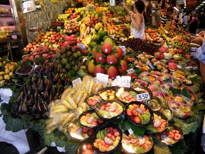 fresh fruit, Barcelona markets, Spain, 