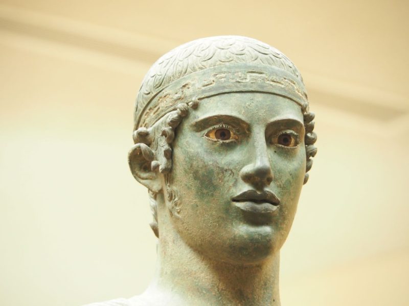 the Bronze Charioteer, Delphi Museum, Athens, Greece, ancient treasures