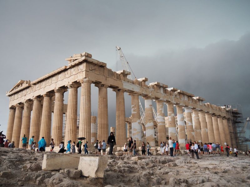 Athens, the Acropolis, Greece, storm clouds