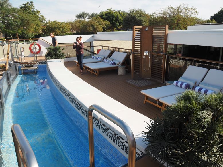 pool deck, Viking Osiris, Viking Cruise, luxury cruise, Egypt