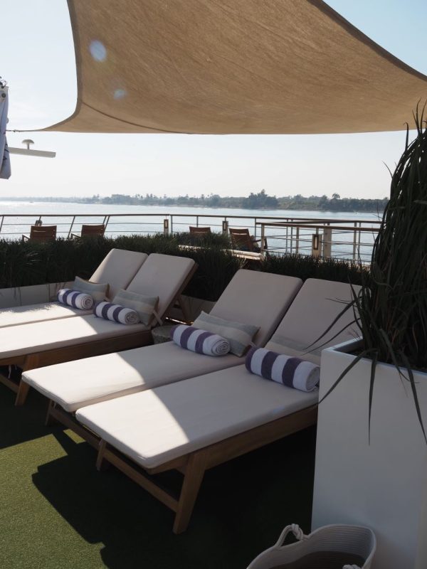 sun deck, Viking Osiris, luxury cruise, Egypt