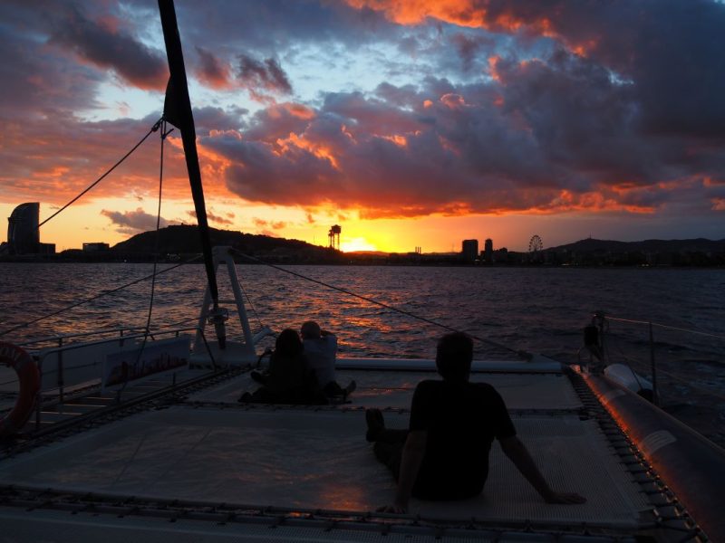 Barcelona sunset, Spain, harbour cruise