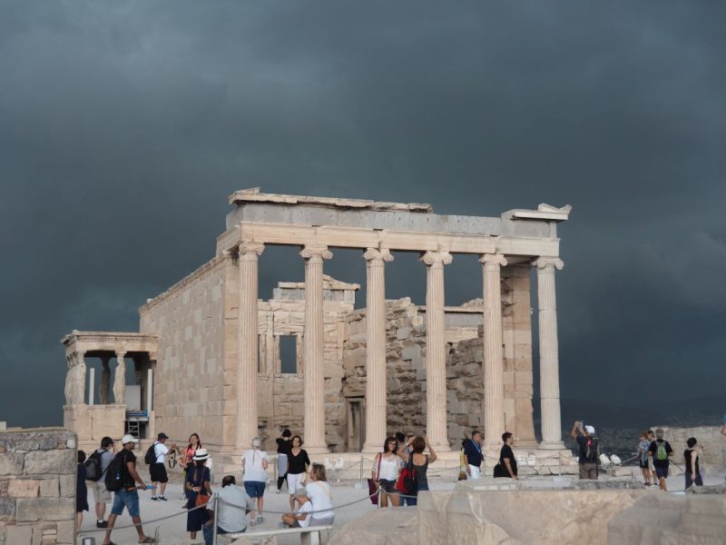 the Acropolis, Athens, Greece, storm clouds