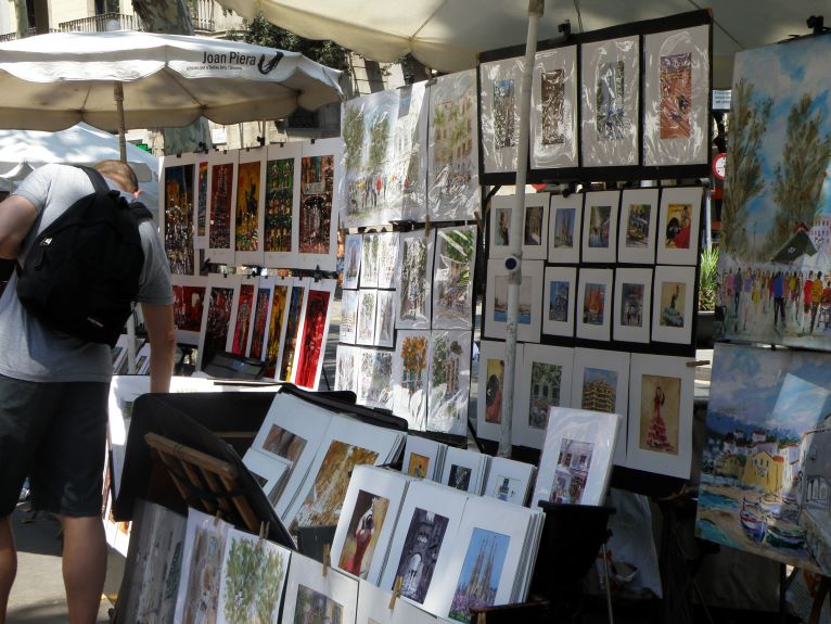 Las Ramblas, Barcelona, Spain, artist