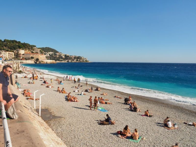 French Riviera, Nice waterfront, the Mediterranean, pebbles