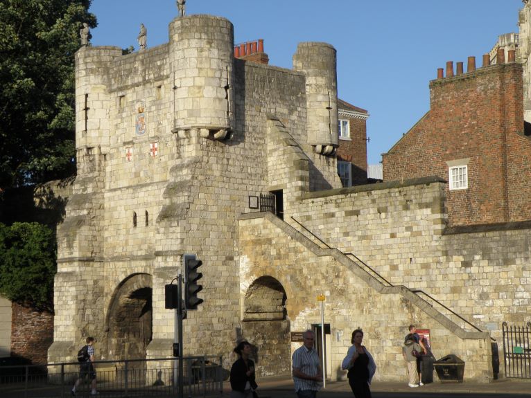 Medieval walled city, York, city gate, England