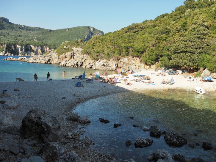 Limni Beach, Corfu, double beach, Greek Islands, unique beaches, Ionian Islands