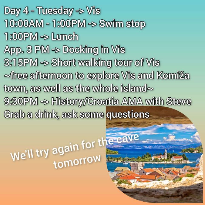 Croatia itinerary, Sail Croatia, Vis, Croatian Islands