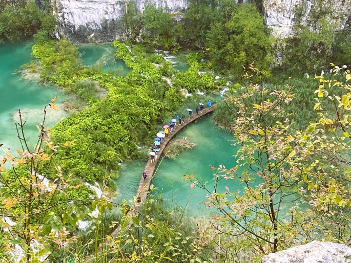 Plitvice Lakes National Park in the rain, Croatia