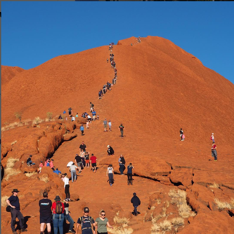 Uluru rock climb, Uluru National Park, Northern Territory, Australian landmark