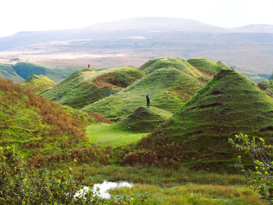 Otherworldly landscape of the Fairy Glen, Isle of Skye.