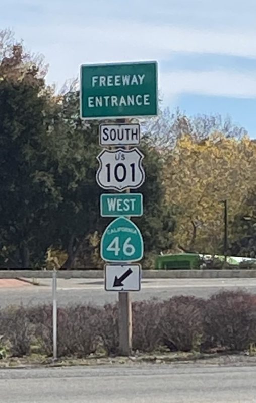 Highway 101, road sign, Pacific Coast Highway, California