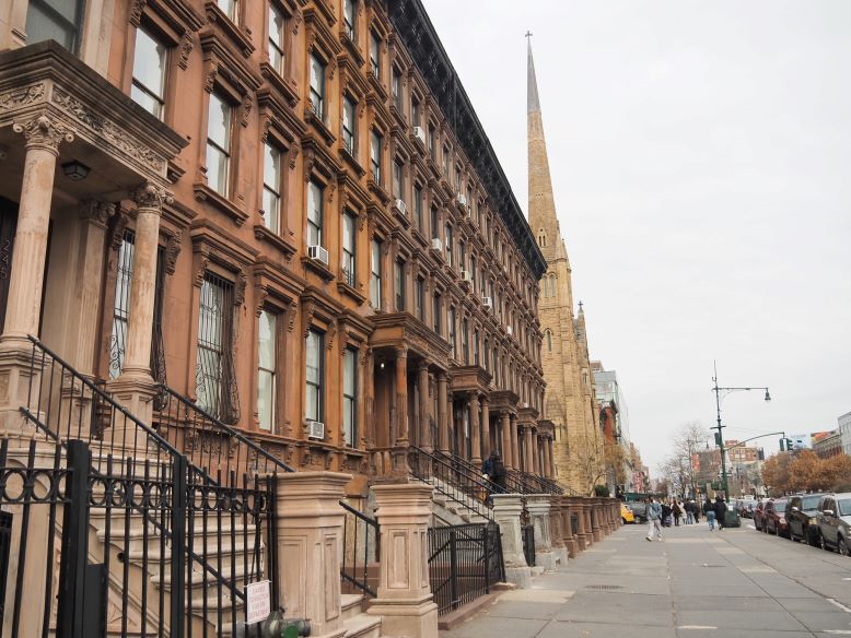 New York architecture, Harlem, Brownstone buildings, 