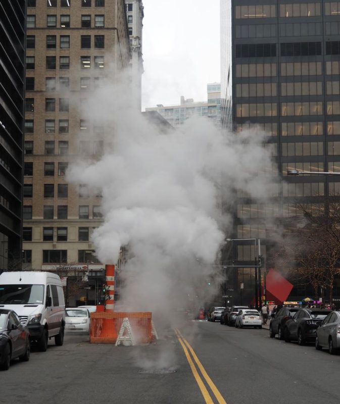 New York City, New York steam vents, steamy manholes,